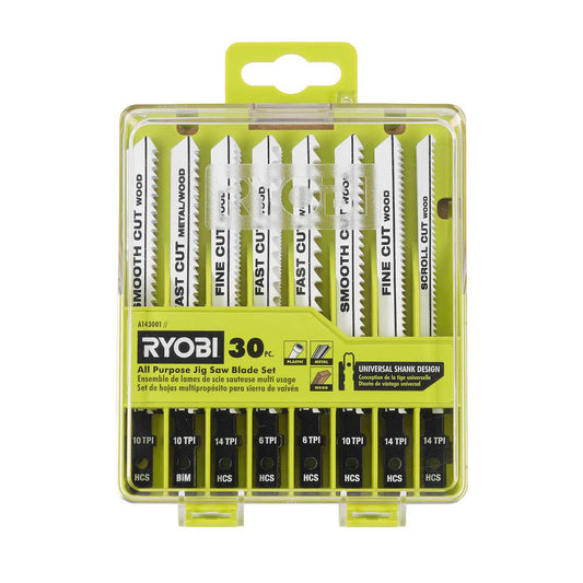 30 PC. ALL PURPOSE JIG SAW BLADE SET | RYOBI
