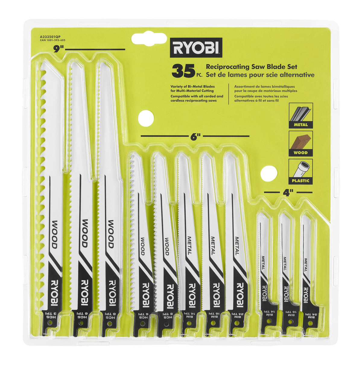 35 PC. RECIPROCATING SAW BLADE SET | RYOBI