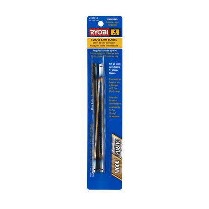 4 PC. 20 TPI SCROLL SAW PINNED BLADES | RYOBI