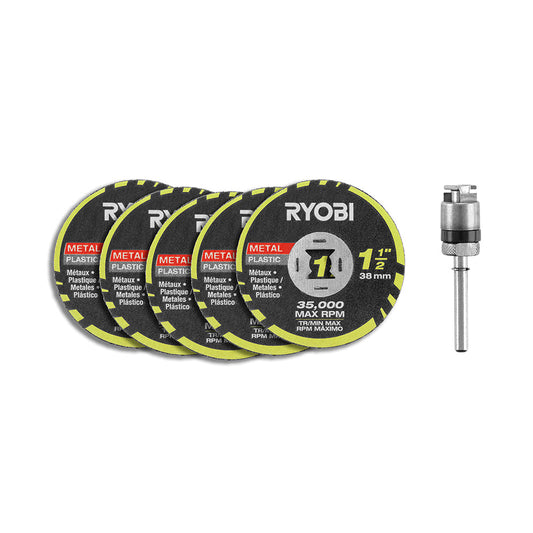 6PC. TWIST LOCK CUT-OFF WHEEL STARTER KIT | RYOBI