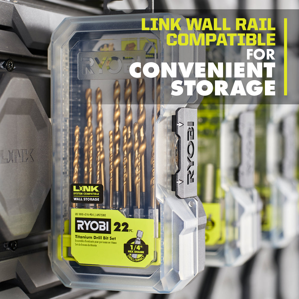 22 PC. TITANIUM DRILL BIT SET | RYOBI