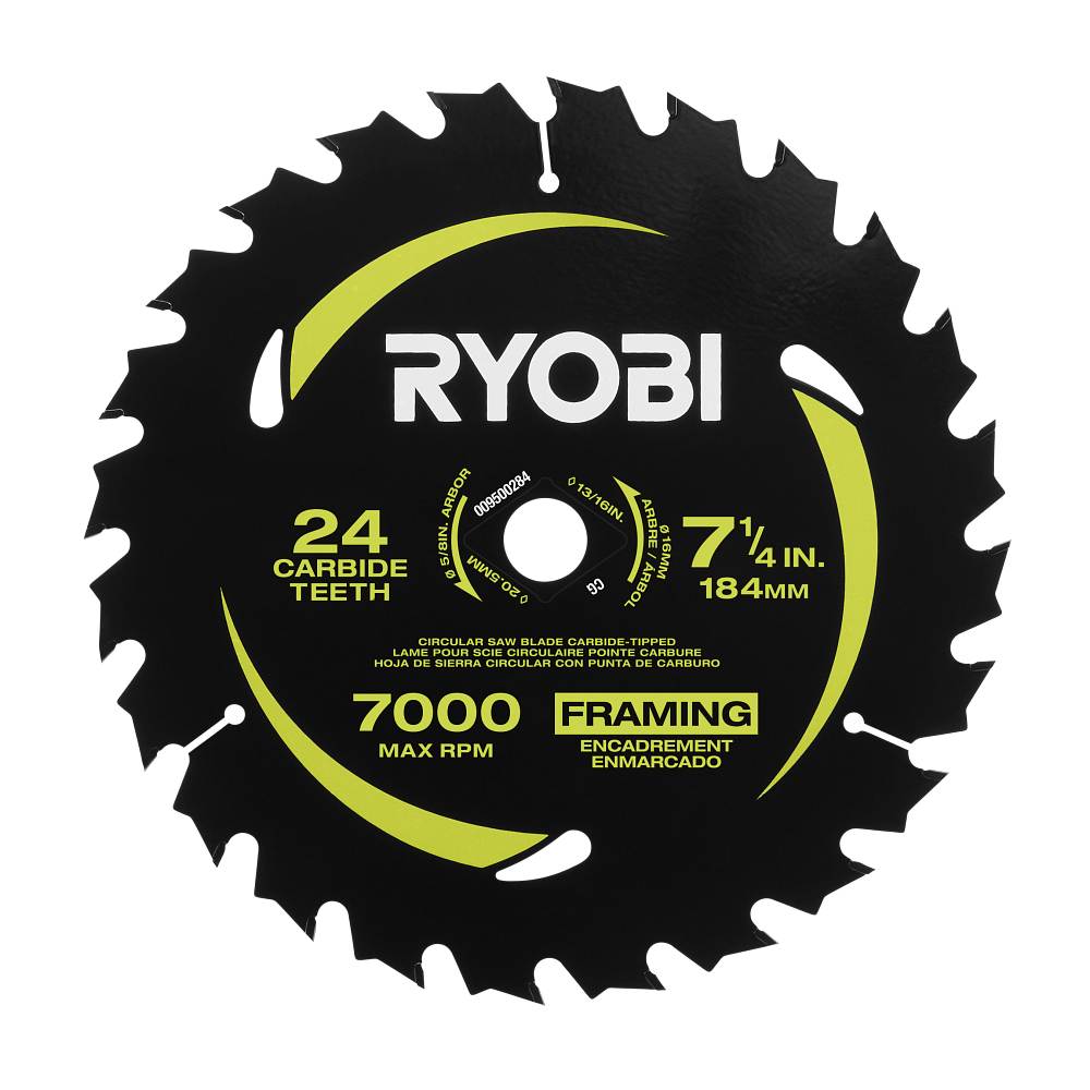 4 PC. 7-1/4″ X 24T CARBIDE TEETH THIN KERF CIRCULAR SAW BLADE SET | RYOBI