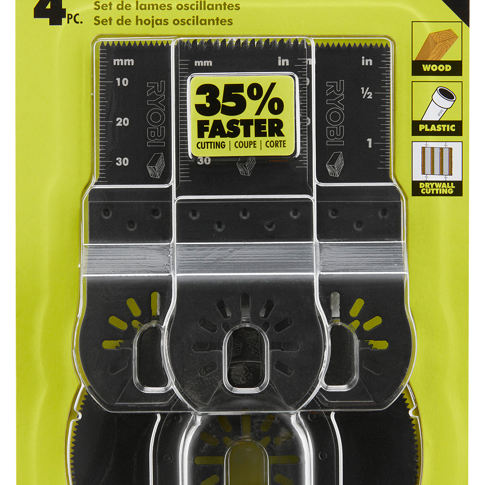 4 PC. WOOD OSCILLATING MULTI-TOOL BLADE SET | RYOBI