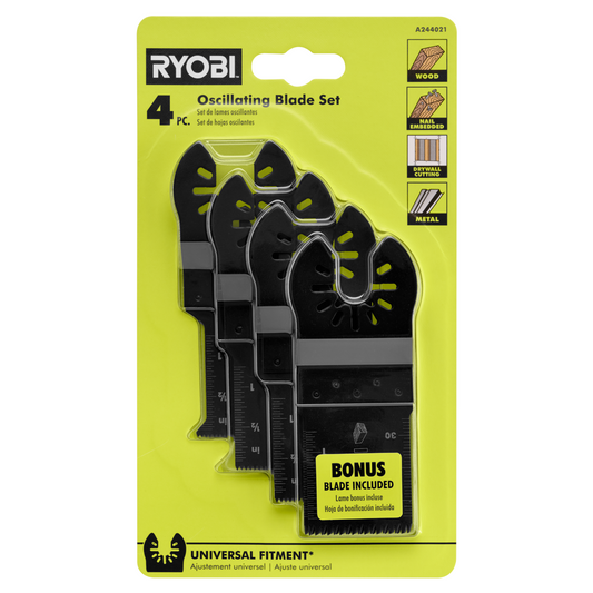 4 PC. WOOD/METAL OSCILLATING MULTI-TOOL BLADE SET | RYOBI