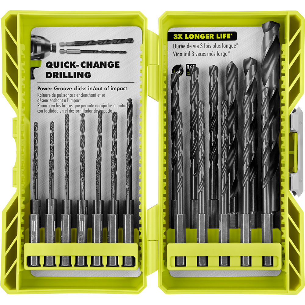 25 PC. BLACK OXIDE HEX SHANK DRILL BITS | RYOBI