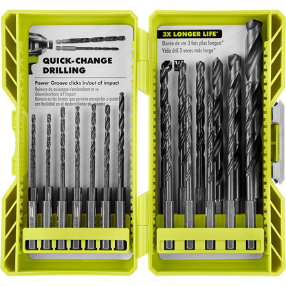 25 PC. BLACK OXIDE HEX SHANK DRILL BITS | RYOBI