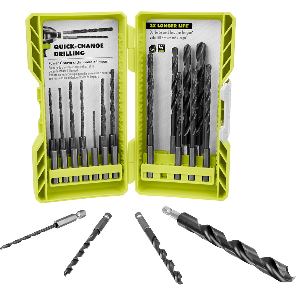 25 PC. BLACK OXIDE HEX SHANK DRILL BITS | RYOBI