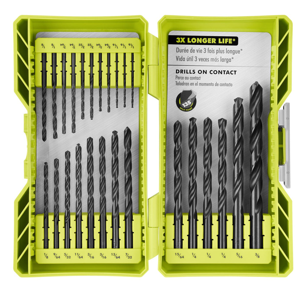 25 PC. ROUND SHANK BLACK OXIDE DRILL BIT SET | RYOBI