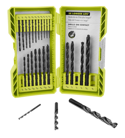 25 PC. ROUND SHANK BLACK OXIDE DRILL BIT SET | RYOBI