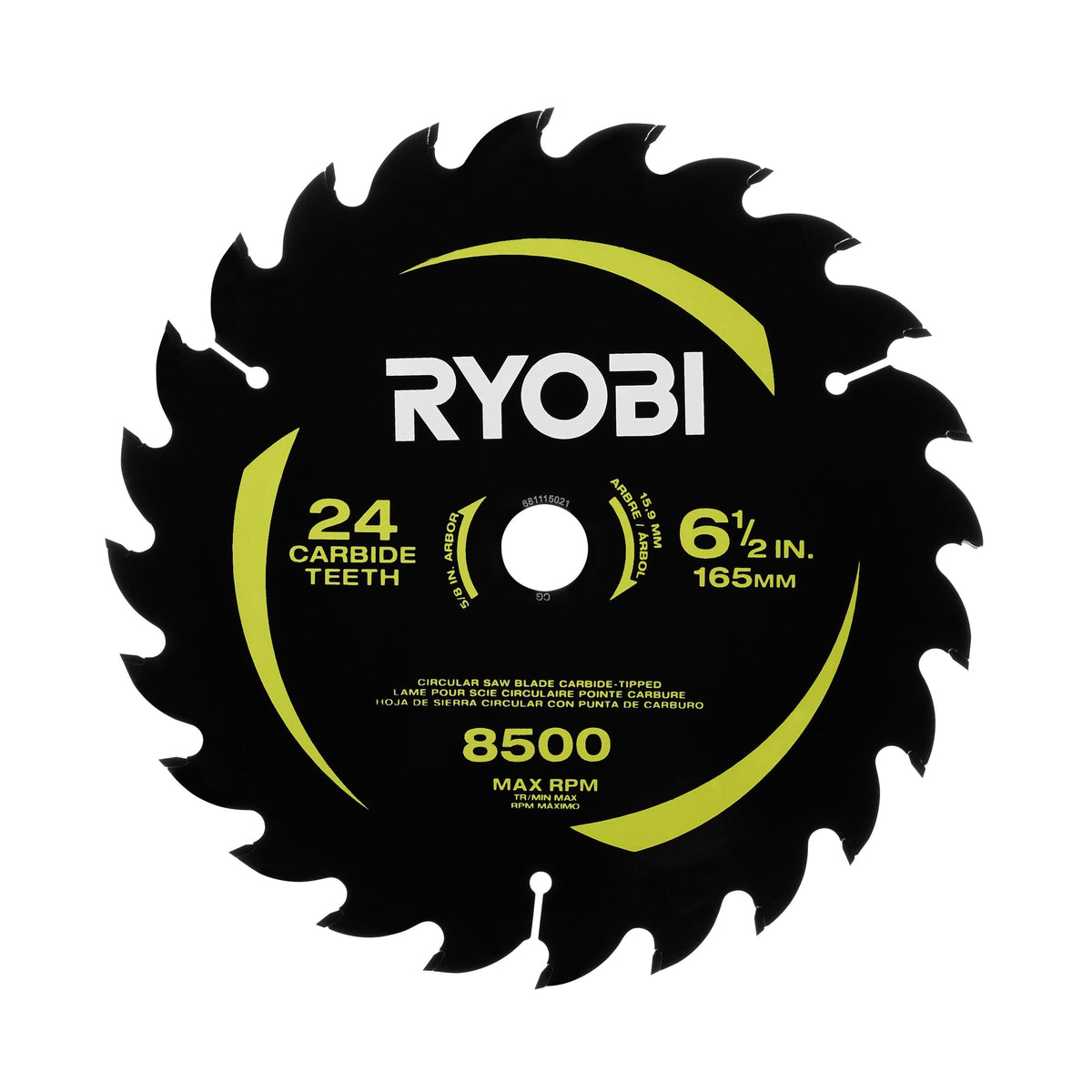 6-1/2″ 24 CARBIDE TEETH THIN KERF CIRCULAR SAW BLADE | RYOBI