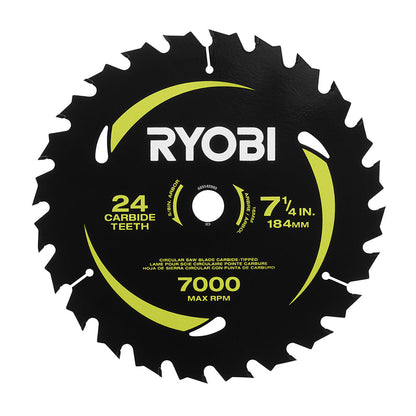 7-1/4″ X 24T CARBIDE TEETH THIN KERF CIRCULAR SAW BLADE | RYOBI