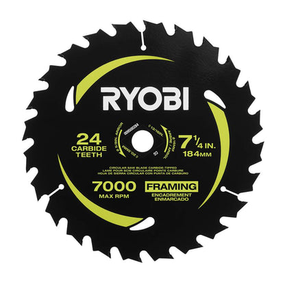 7-1/4″ X 24T CARBIDE TEETH THIN KERF CIRCULAR SAW BLADE | RYOBI