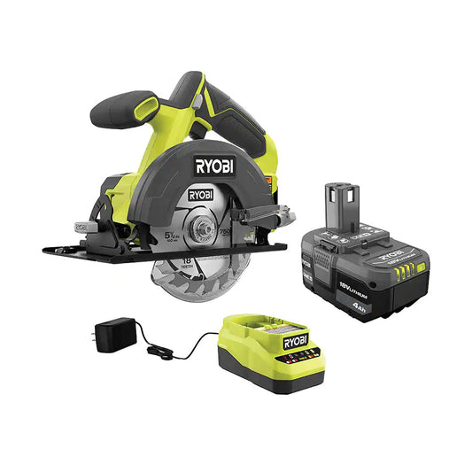 ONE+ 18V CORDLESS 5-1/2 IN. CIRCULAR SAW KIT WITH 4.0 AH BATTERY AND CHARGER | RYOBI