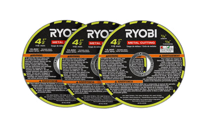3 PC. 4-1/2″ METAL CUTTING WHEEL SET | RYOBI
