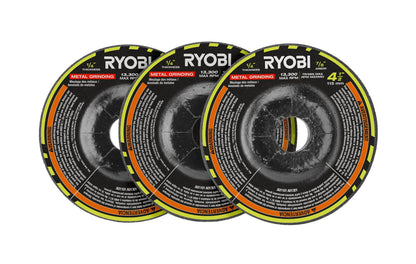 3 PC. 4-1/2″ METAL GRINDING WHEEL SET | RYOBI