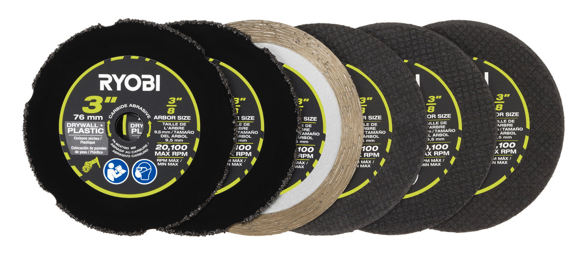 RYOBI 6 PC. 3 IN. CUT-OFF WHEEL SET | RYOBI