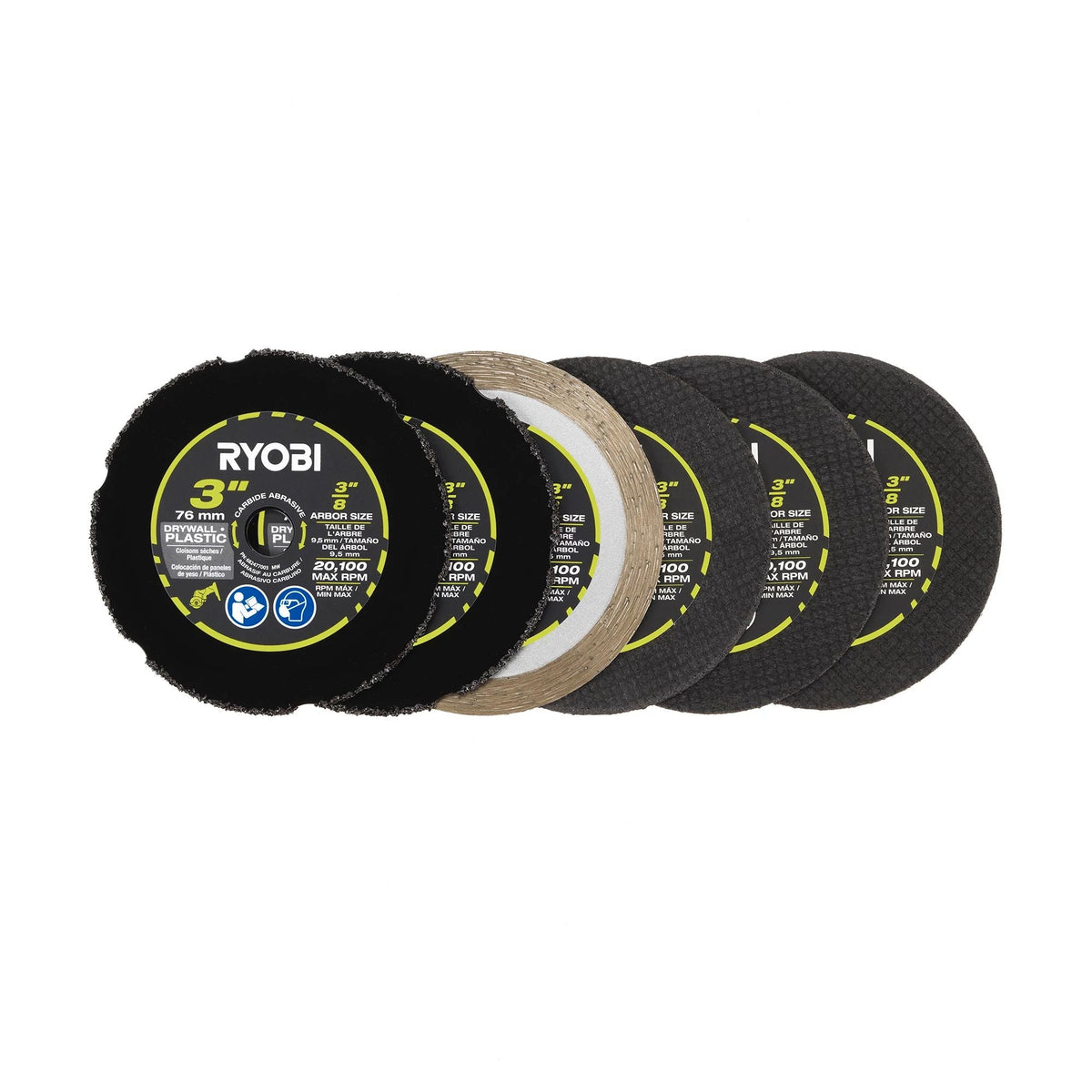 RYOBI 6 PC. 3 IN. CUT-OFF WHEEL SET | RYOBI