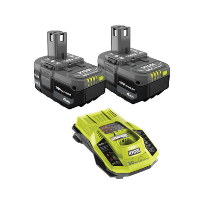 18V ONE+ 4AH LITHIUM BATTERY (2-PACK) WITH CHARGER | RYOBI
