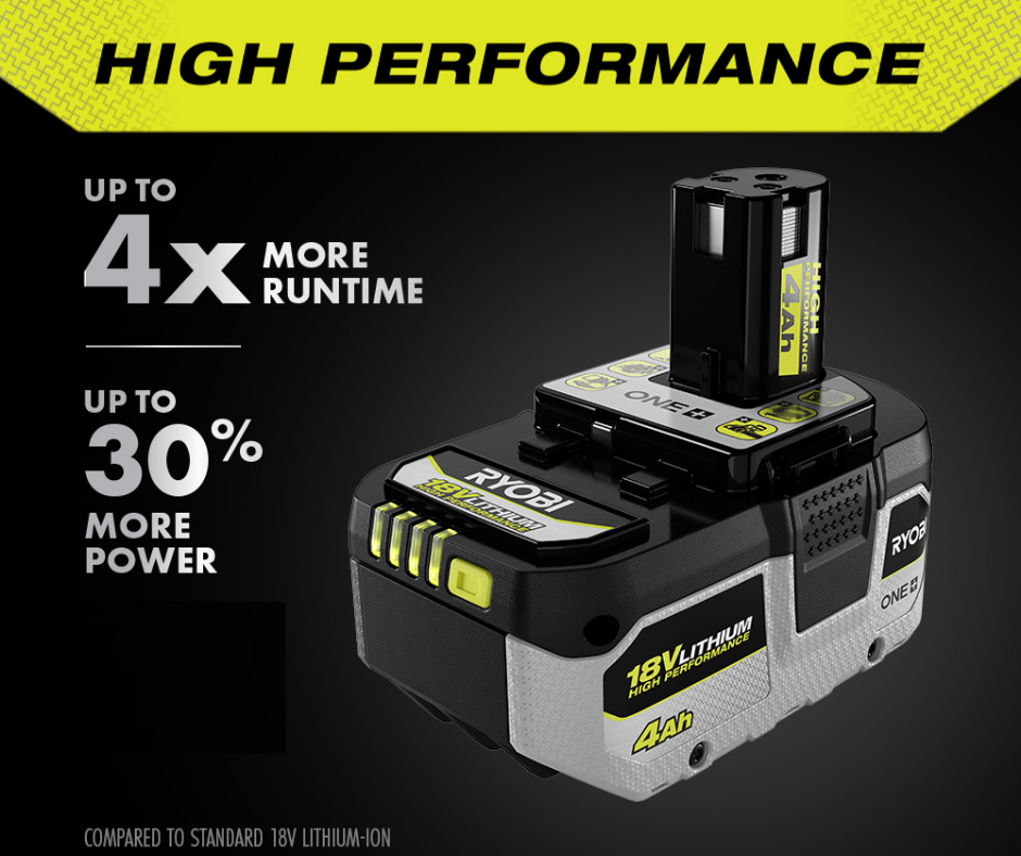 18V ONE+ 4AH LITHIUM HIGH PERFORMANCE BATTERY (2-PACK) | RYOBI