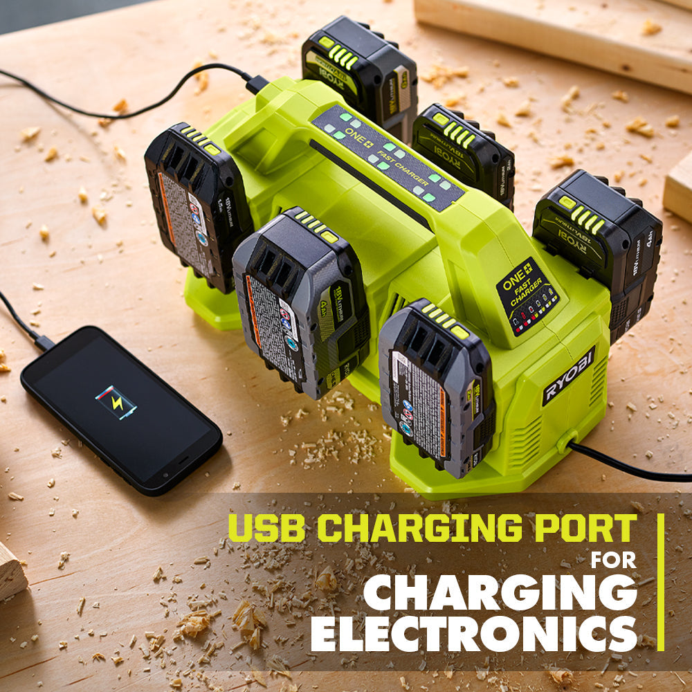 18V ONE+ 6-PORT FAST CHARGER | RYOBI