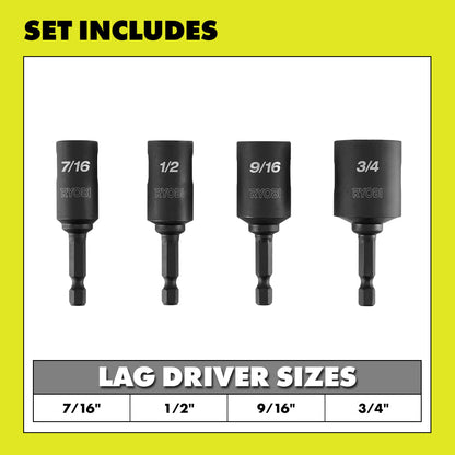 4 PC. MAXVIEW? LAG DRIVERS | RYOBI