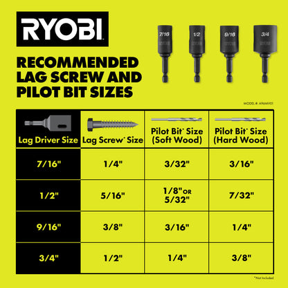 4 PC. MAXVIEW? LAG DRIVERS | RYOBI