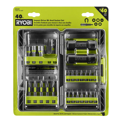 40 PC. IMPACT DRIVE BIT AND SOCKET SET | RYOBI
