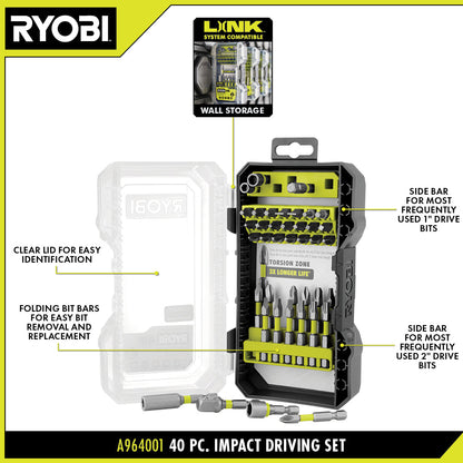 40 PC. IMPACT RATED DRIVING SET | RYOBI