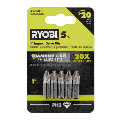 5 PC. 1?? DIAMOND GRIT IMPACT DRIVE BITS | RYOBI