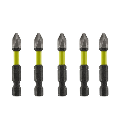 5 PC. 2″ DIAMOND GRIT IMPACT DRIVE BITS | RYOBI