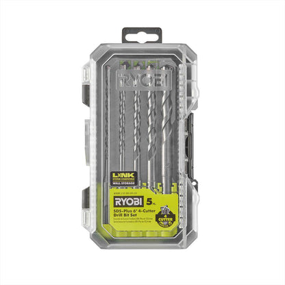 5 PC. SDS-PLUS 6″ 4-CUTTER DRILL BIT SET | RYOBI