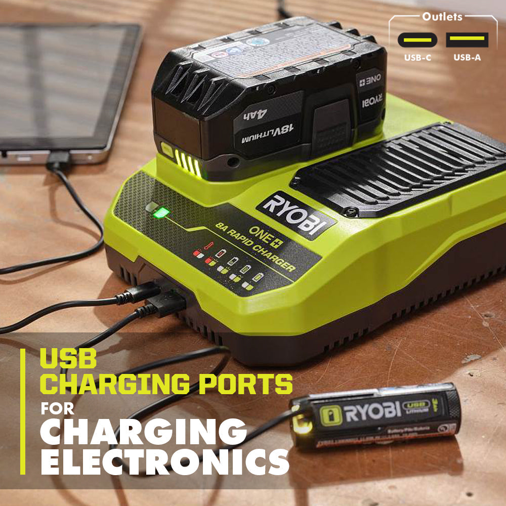 18V ONE+ 8A RAPID CHARGER | RYOBI