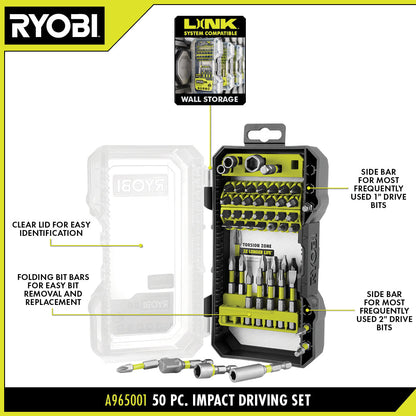 50 PC. IMPACT RATED DRIVING SET | RYOBI