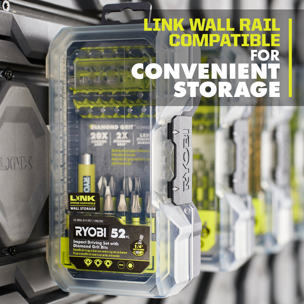52 PC. IMPACT DRIVING SET WITH DIAMOND GRIT BITS | RYOBI