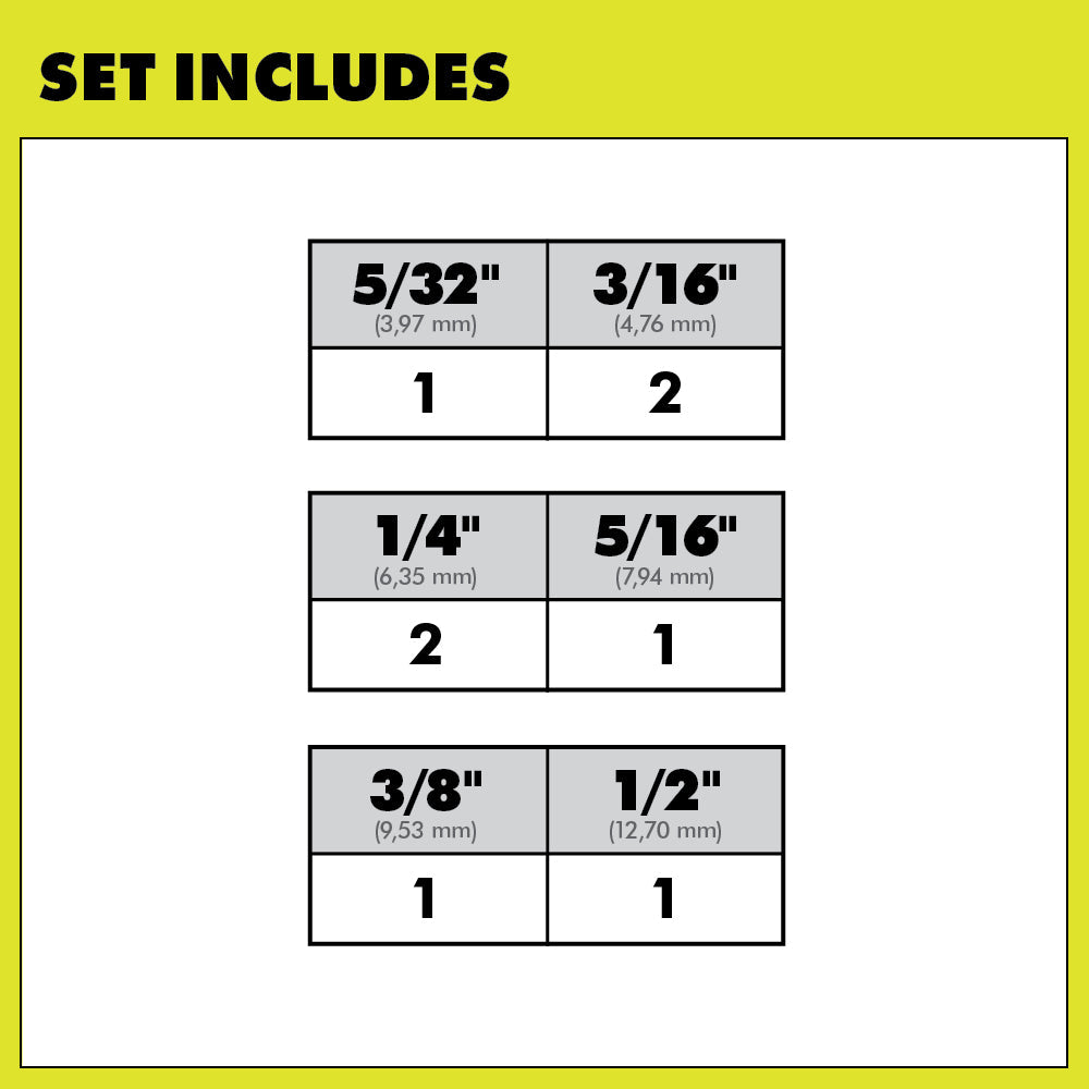 8 PC. SDS-PLUS 6″ 2-CUTTER DRILL BIT SET | RYOBI