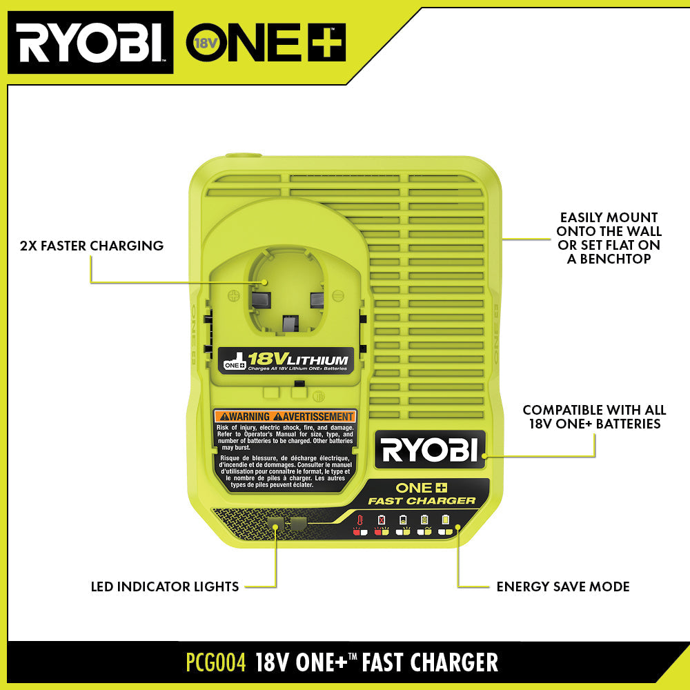 18V ONE+ FAST CHARGER | RYOBI