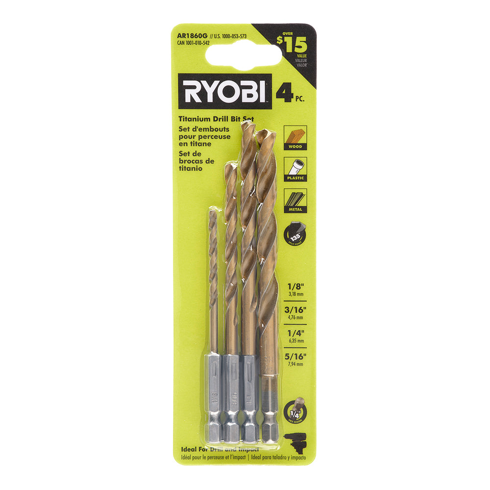 HEX SHANK TITANIUM DRILL BIT SET (4 PC.) | RYOBI