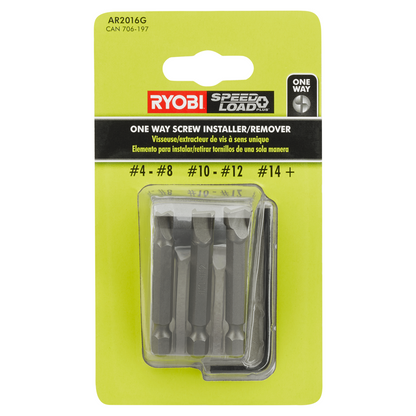 ONE-WAY SCREW REMOVER/INSTALLER SET WITH SLEEVE (3 PC.) | RYOBI