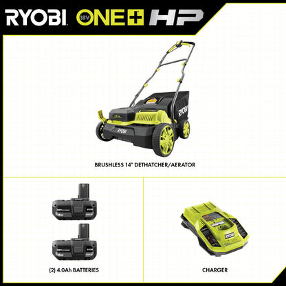 18V ONE+ HP BRUSHLESS 14″ DETHATCHER/AERATOR KIT | RYOBI