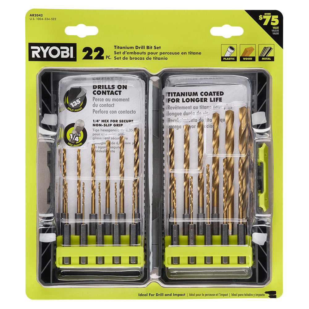TITANIUM DRILL BIT KIT (22-PIECE) | RYOBI