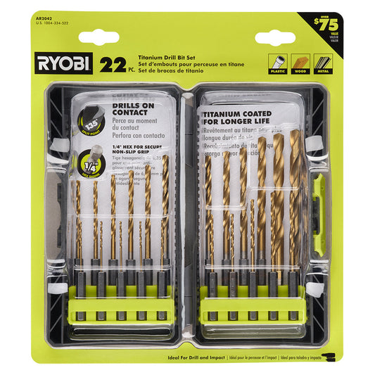 TITANIUM DRILL BIT KIT (22-PIECE) | RYOBI
