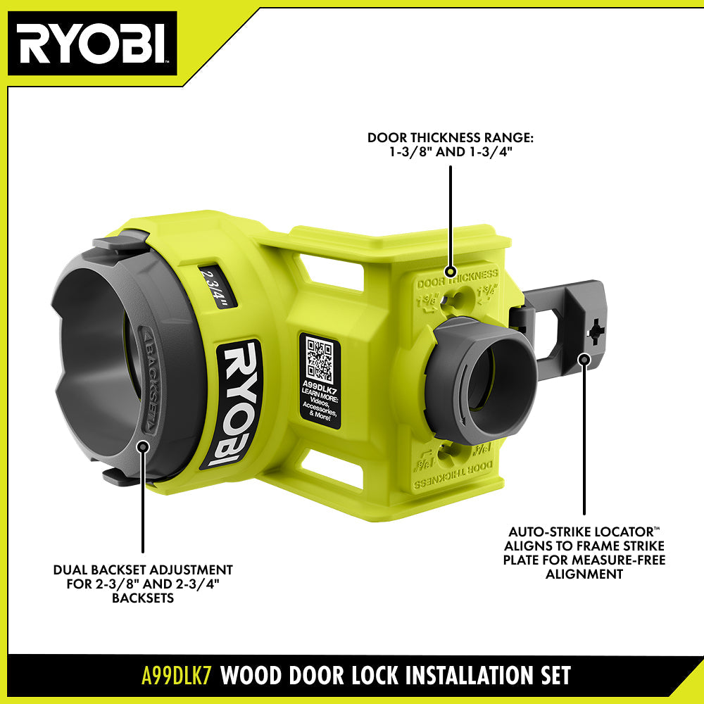 WOOD DOOR LOCK INSTALLATION SET | RYOBI