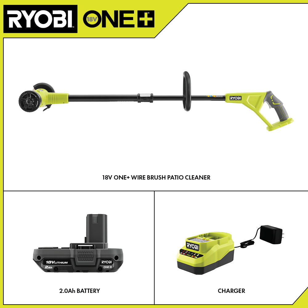 18V ONE+ OUTDOOR PATIO CLEANER – WIRE BRUSH KIT | RYOBI