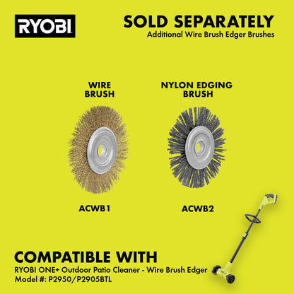 18V ONE+ OUTDOOR PATIO CLEANER – WIRE BRUSH KIT | RYOBI
